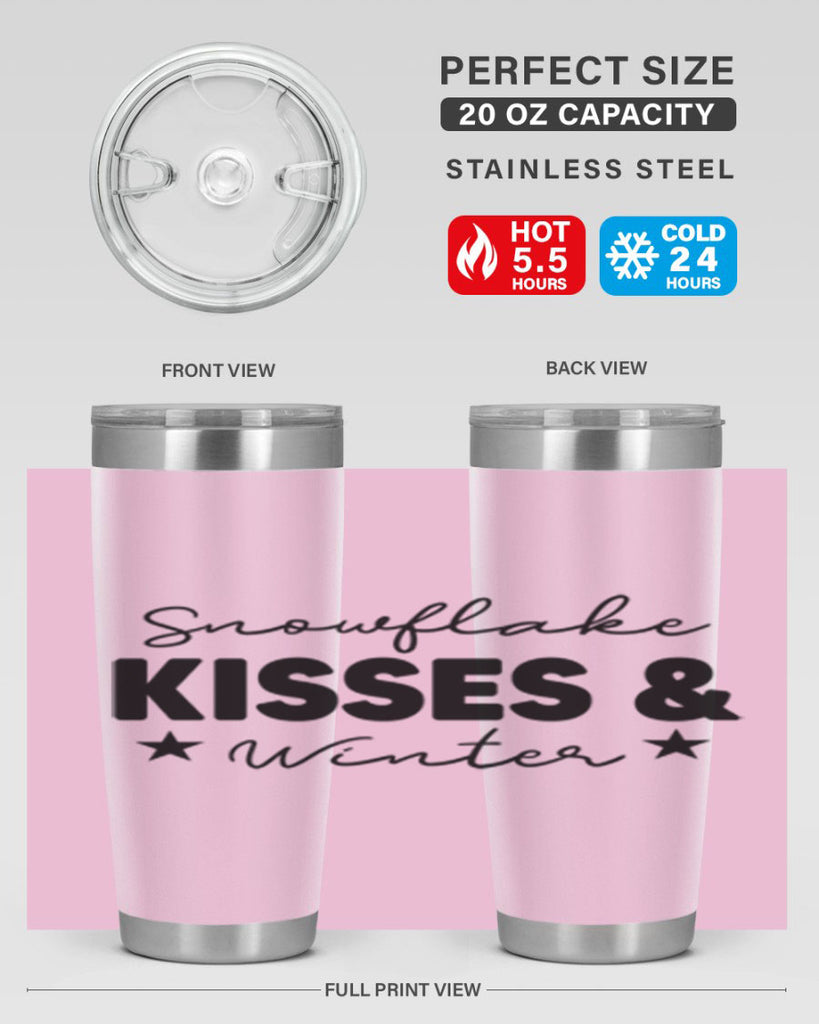 Snowflake Kisses Winter374#- winter- Tumbler