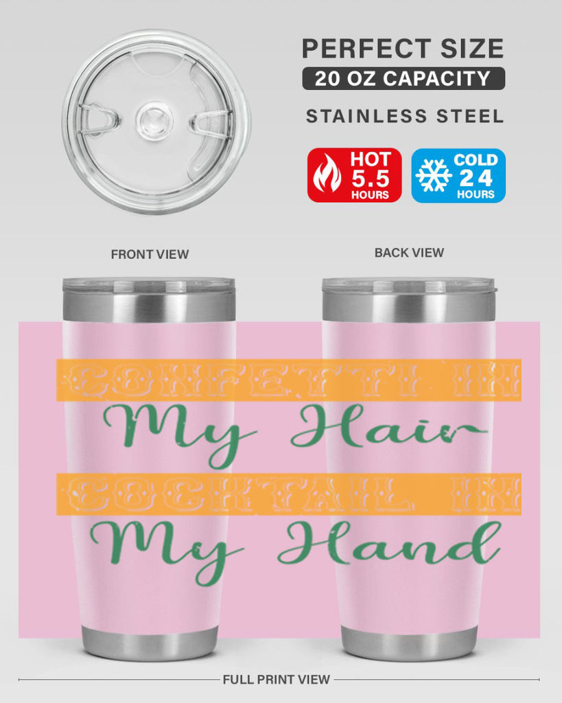 confetti in my hair cocktail in my hand 25#- mardi gras- Tumbler