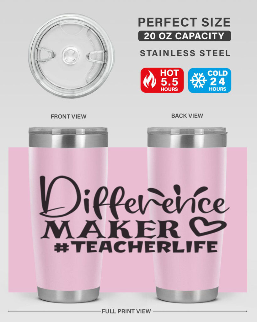 difference maker teacherlife Style 185#- teacher- tumbler
