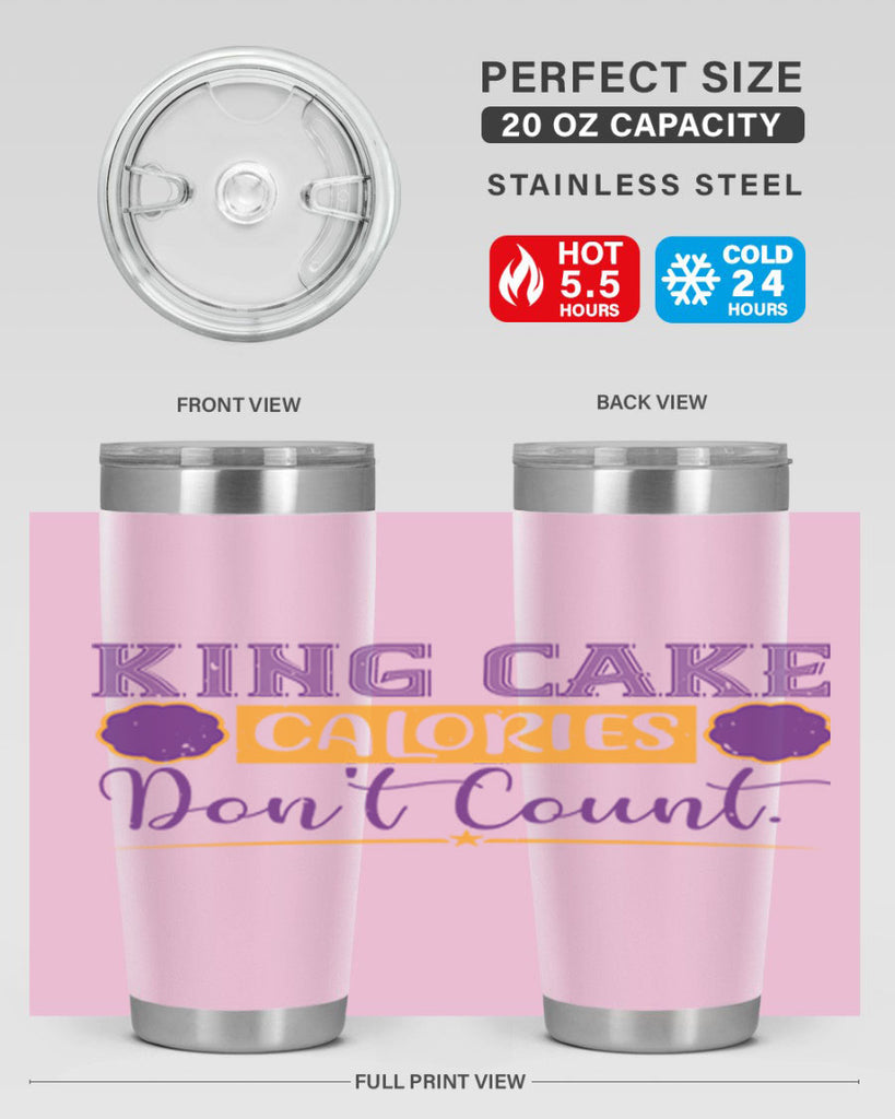 king cake calories dont count 54#- mardi gras- Tumbler