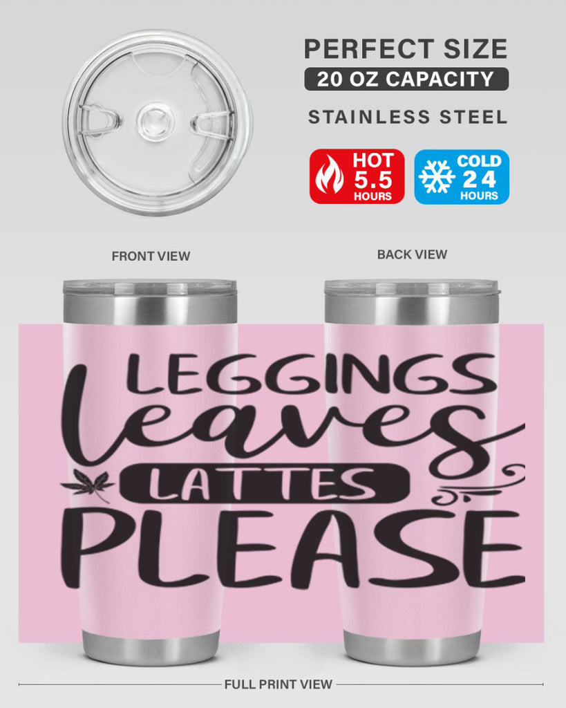 leggings leaves lattes please 396#- fall- Tumbler