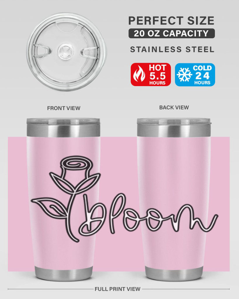 rosebud bloom outline399#- spring- Tumbler