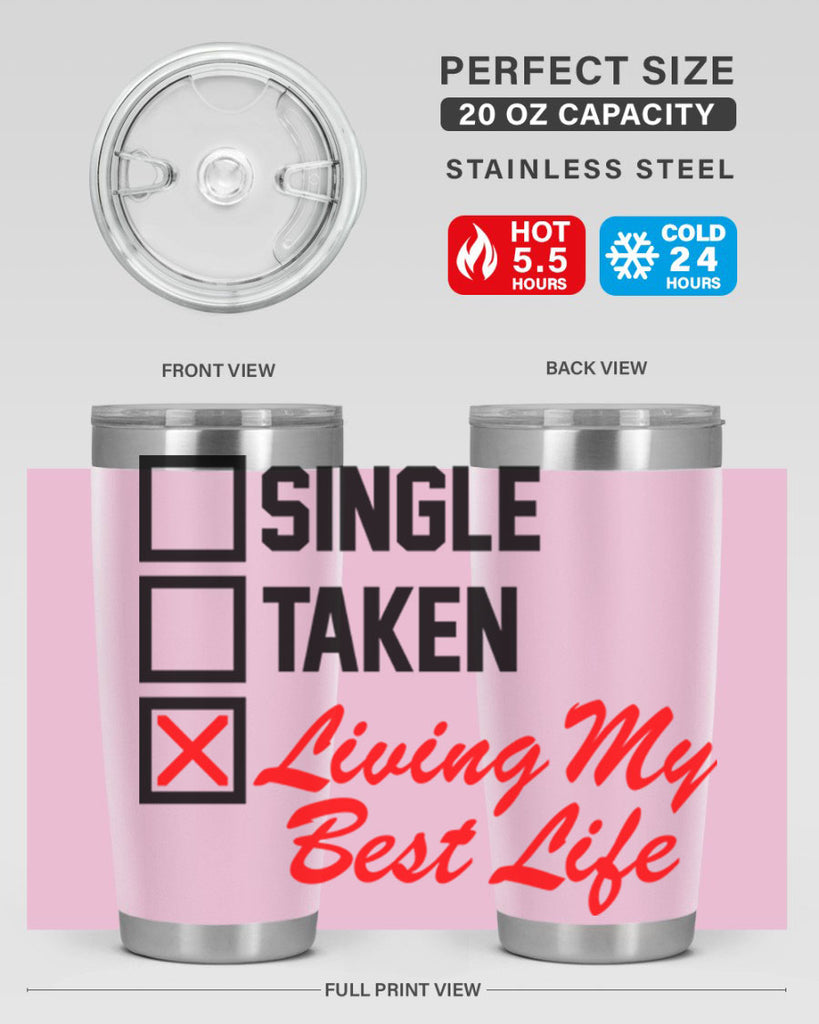 single taken living my best life 34#- black words phrases- Cotton Tank