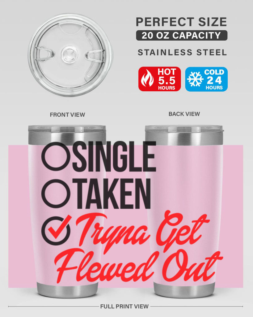 single taken tryna get flewed out 36#- black words phrases- Cotton Tank