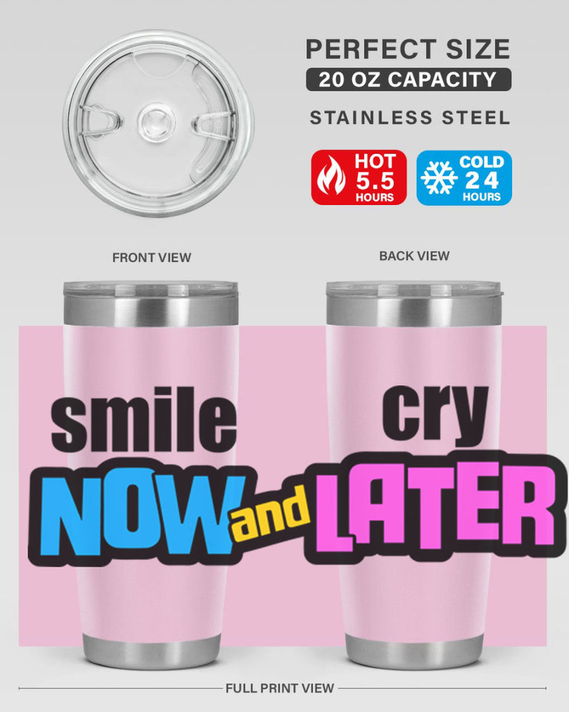 smile now and cry later 31#- black words phrases- Cotton Tank