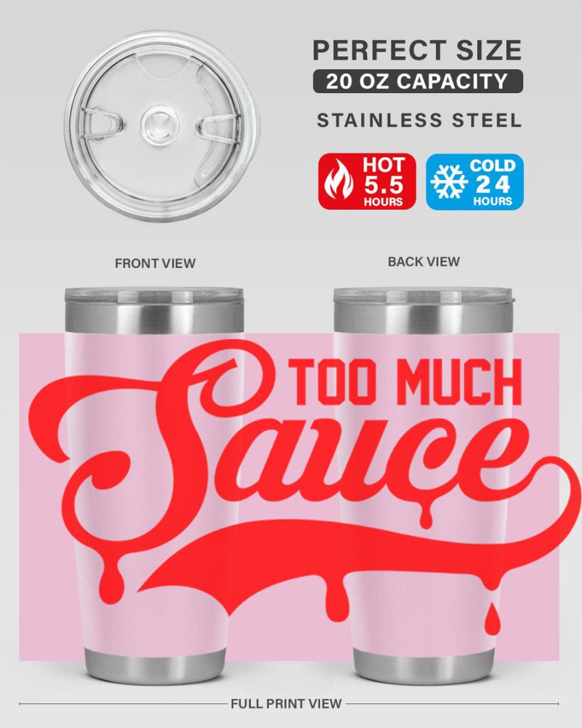 too much sauce 18#- black words phrases- Cotton Tank