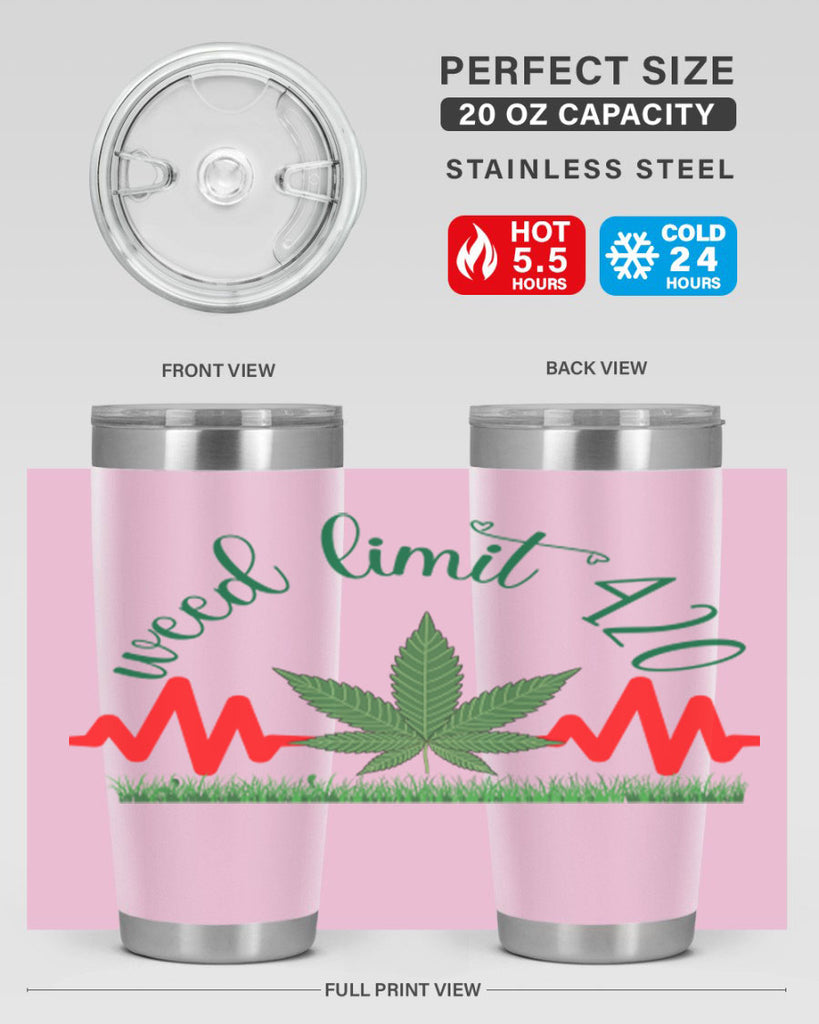 weed limit 420 cannabis hearbeat 291#- marijuana- Tumbler