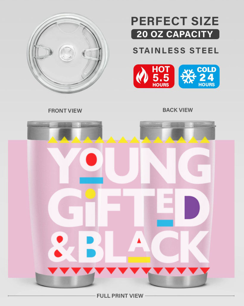 young gifted and black 2#- black words phrases- Cotton Tank