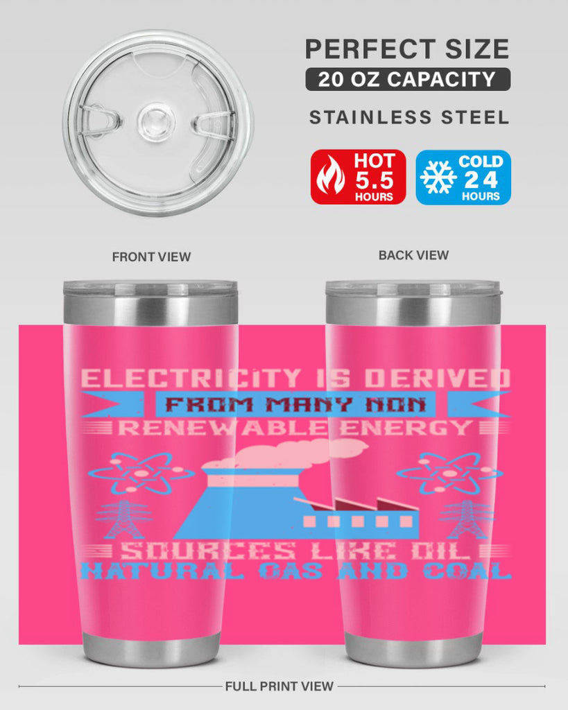 Electricity is derived from many nonrenewable and coal Style 47#- electrician- tumbler