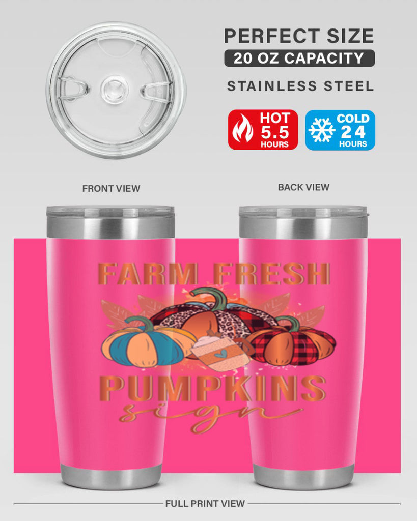 Farm Fresh Pumpkins Sign 175#- fall- Tumbler