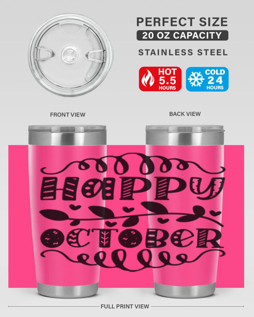 Happy October 239#- fall- Tumbler