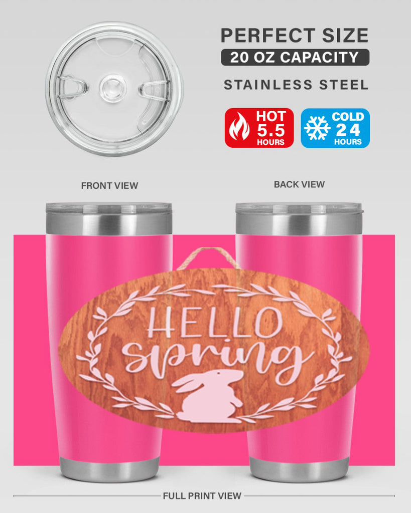Hello Spring Bunny Wreath Mockup191#- spring- Tumbler