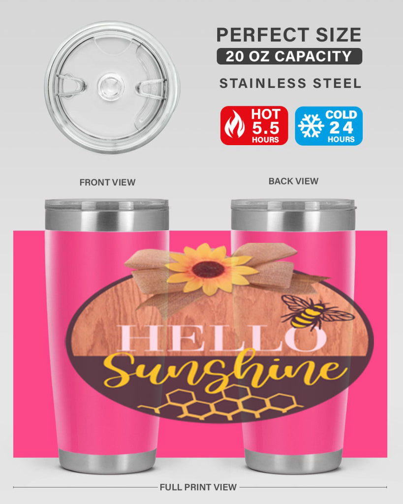 Hello Sunshine and bee Mockup215#- spring- Tumbler