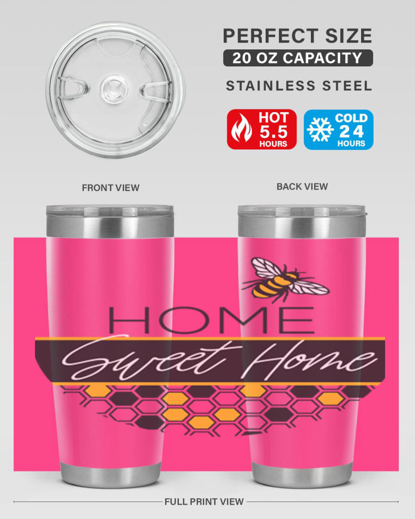 Home Sweet Home Bee and hive pattern243#- spring- Tumbler
