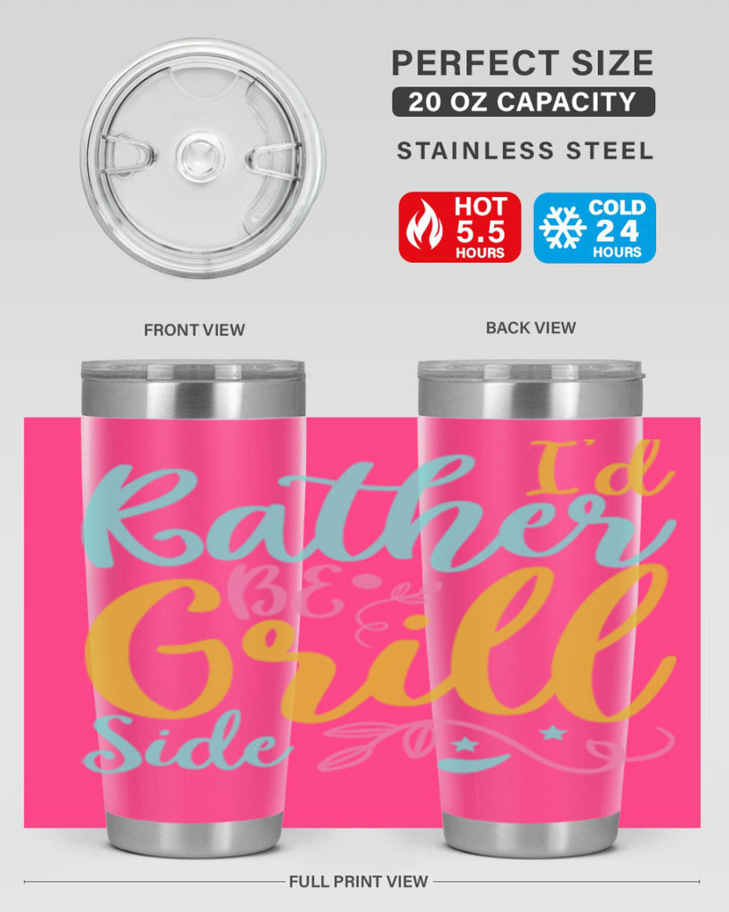 ID RATHER BE GRILL SIDE Style 62#- summer- Tumbler