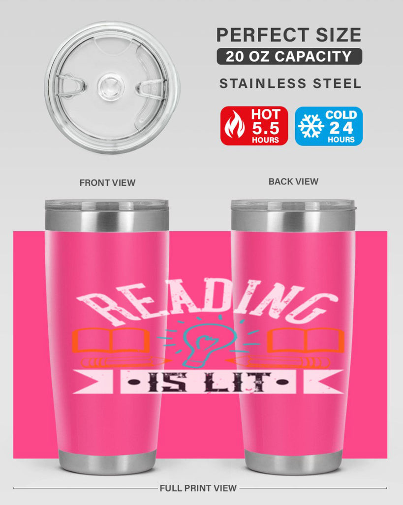 Reading is lit Style 24#- teacher- tumbler