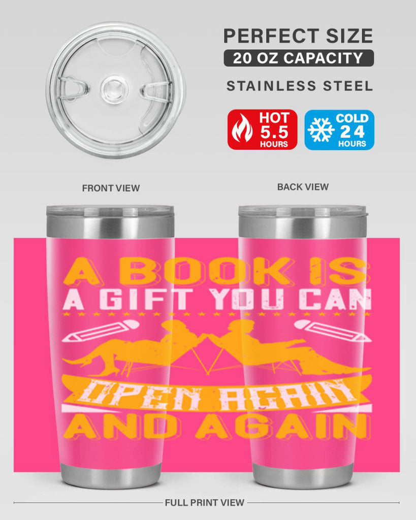 a book is a gift you can open again and again 80#- reading- Tumbler
