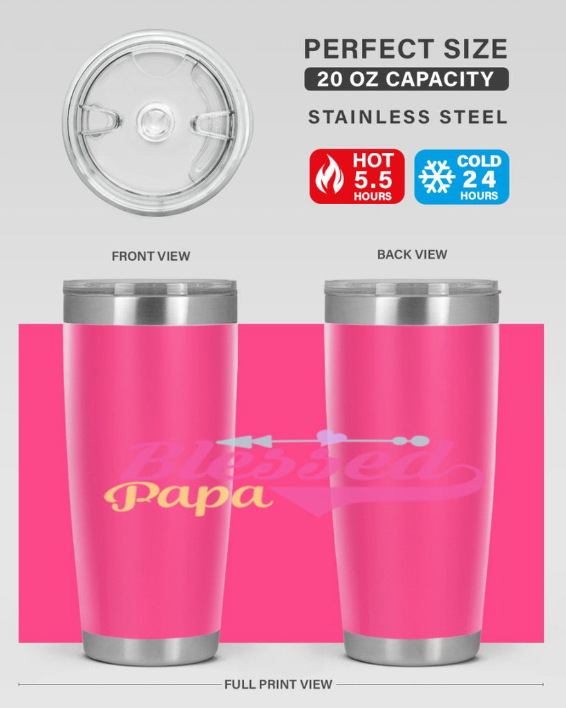 blessed papa 73#- grandpa - papa- Tumbler