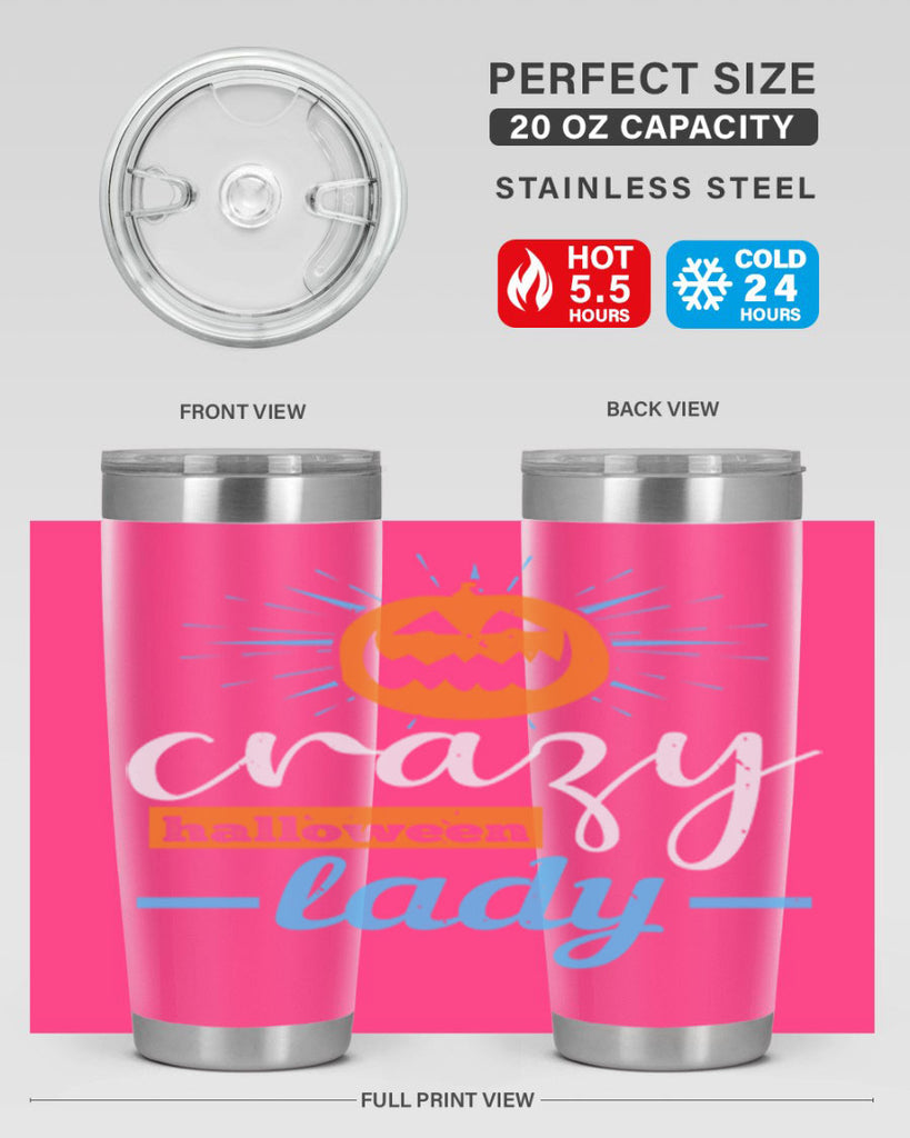 crazy halloween lady 118#- halloween- Tumbler