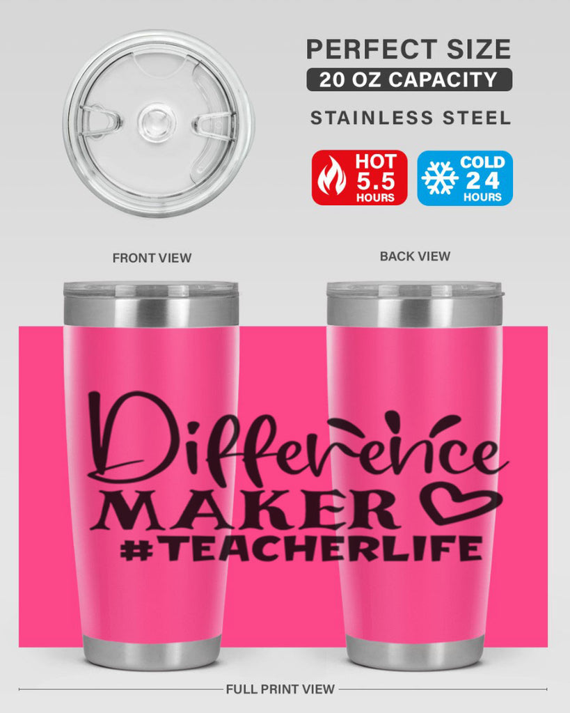 difference maker teacherlife Style 185#- teacher- tumbler