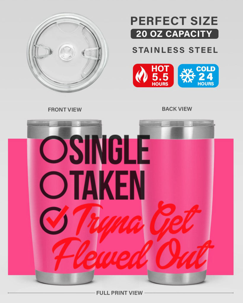 single taken tryna get flewed out 36#- black words phrases- Cotton Tank