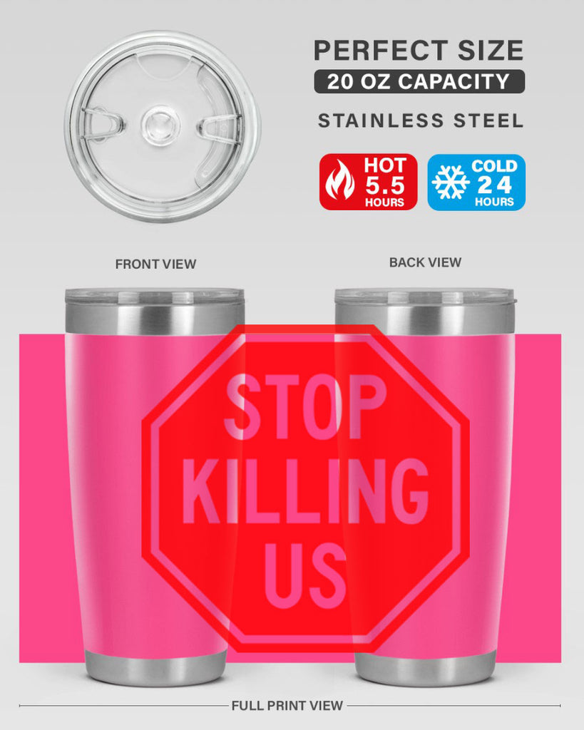 stop killing us 25#- black words phrases- Cotton Tank