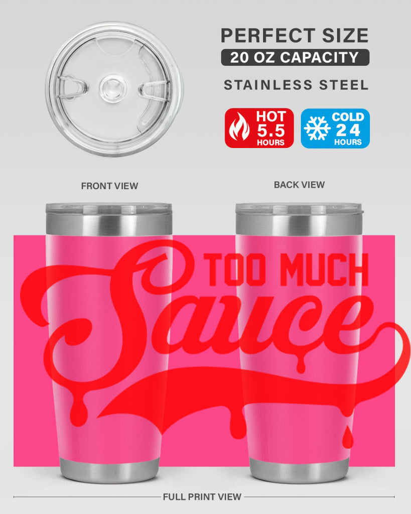 too much sauce 18#- black words phrases- Cotton Tank