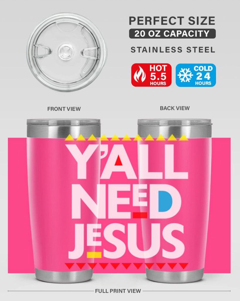 yall need jesus 4#- black words phrases- Cotton Tank