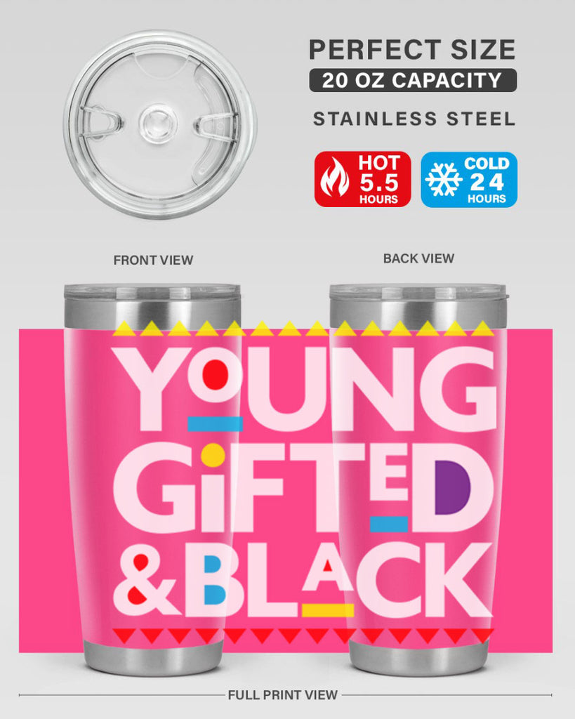 young gifted and black 2#- black words phrases- Cotton Tank