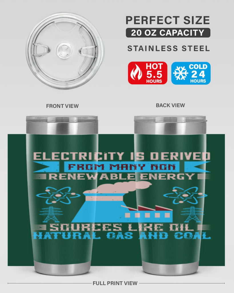 Electricity is derived from many nonrenewable and coal Style 47#- electrician- tumbler