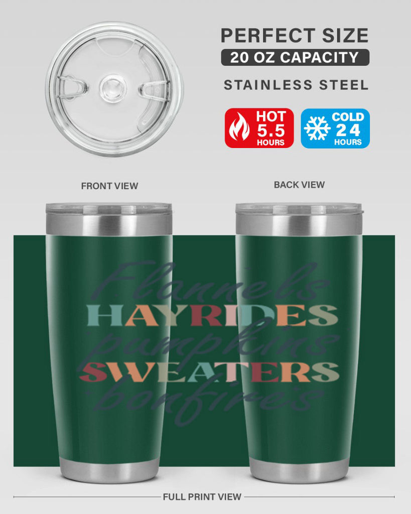 Flannels Hayrides Pumpkins Sweaters Bonfires 184#- fall- Tumbler