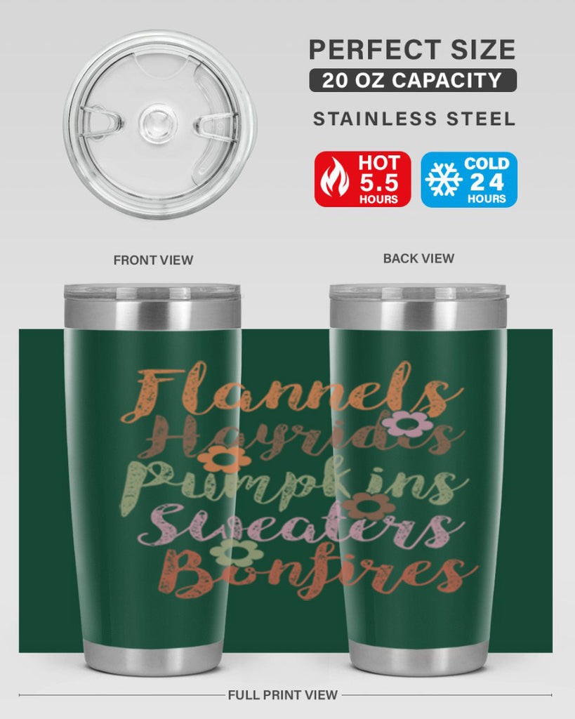 Flannels Hayrides Pumpkins Sweaters Bonfires 185#- fall- Tumbler