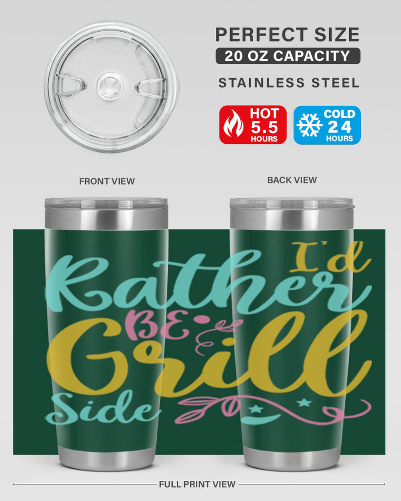 ID RATHER BE GRILL SIDE Style 62#- summer- Tumbler