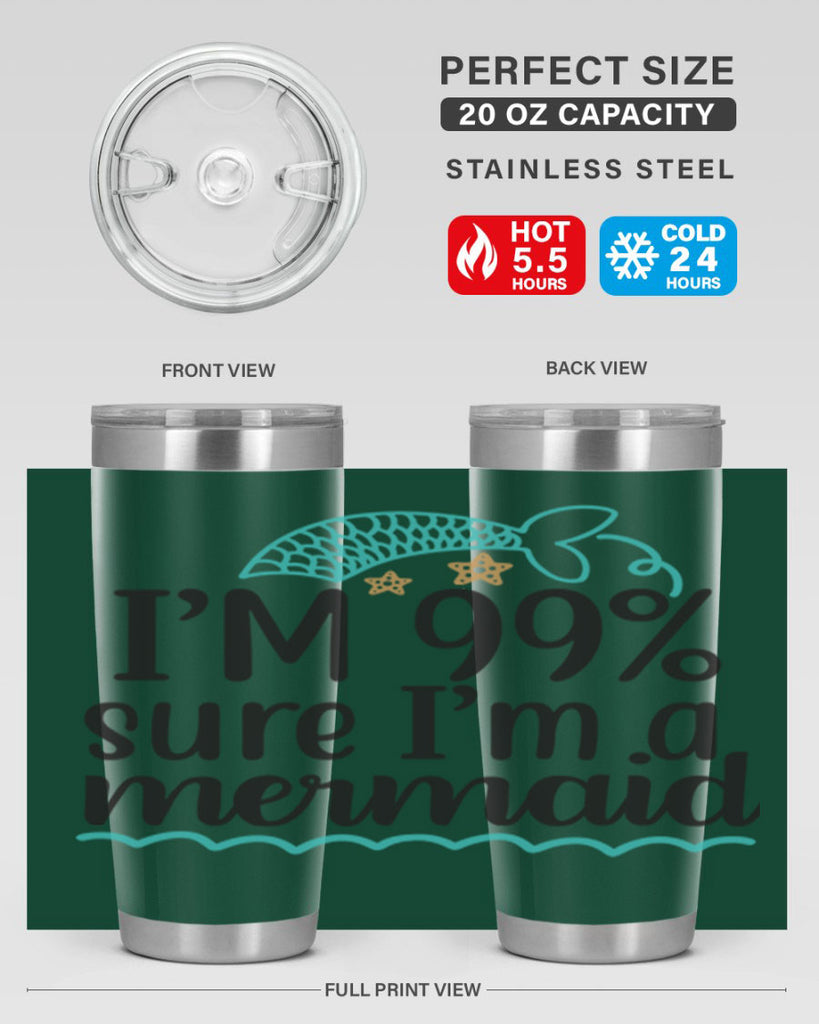 I’m sure I’m a mermaid 286#- mermaid- Tumbler