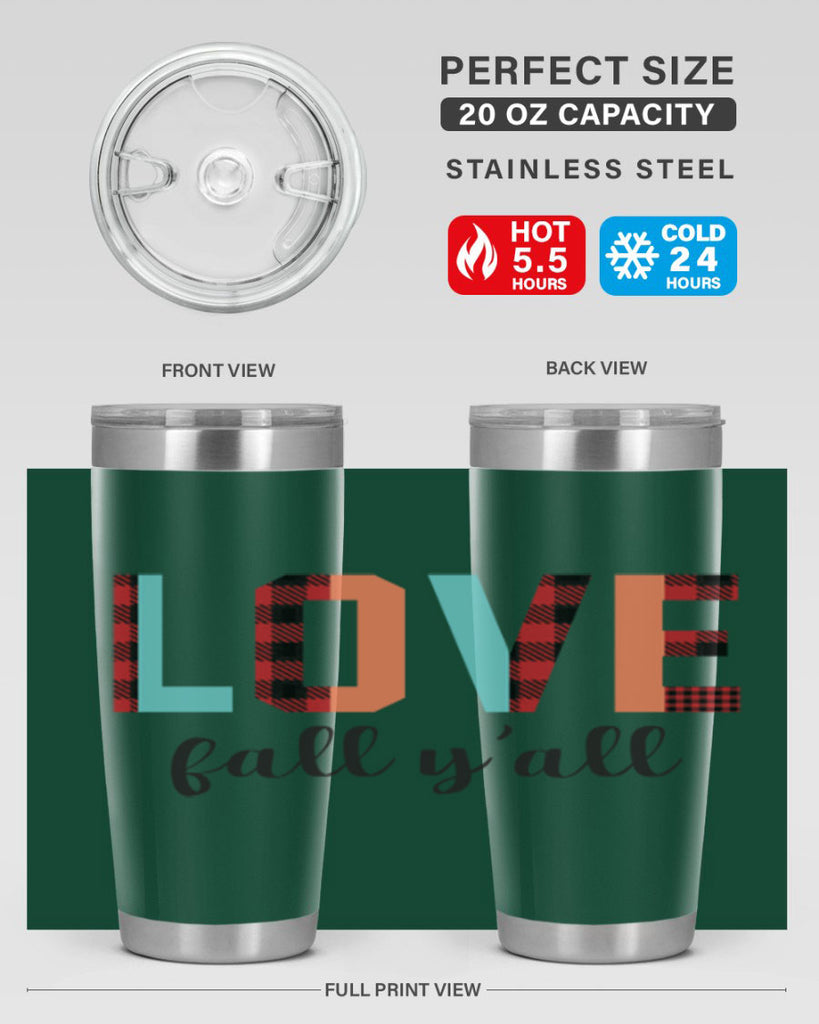 Love fall yall 411#- fall- Tumbler