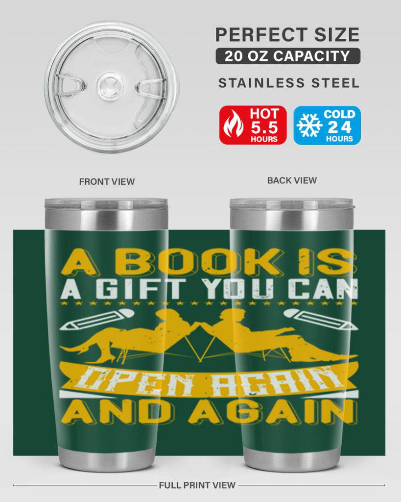a book is a gift you can open again and again 80#- reading- Tumbler
