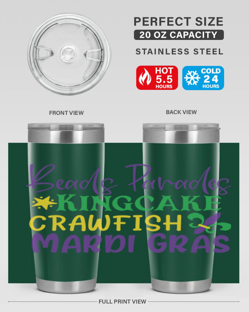 beads parades kingcake crawfish mardi gras 85#- mardi gras- Tumbler