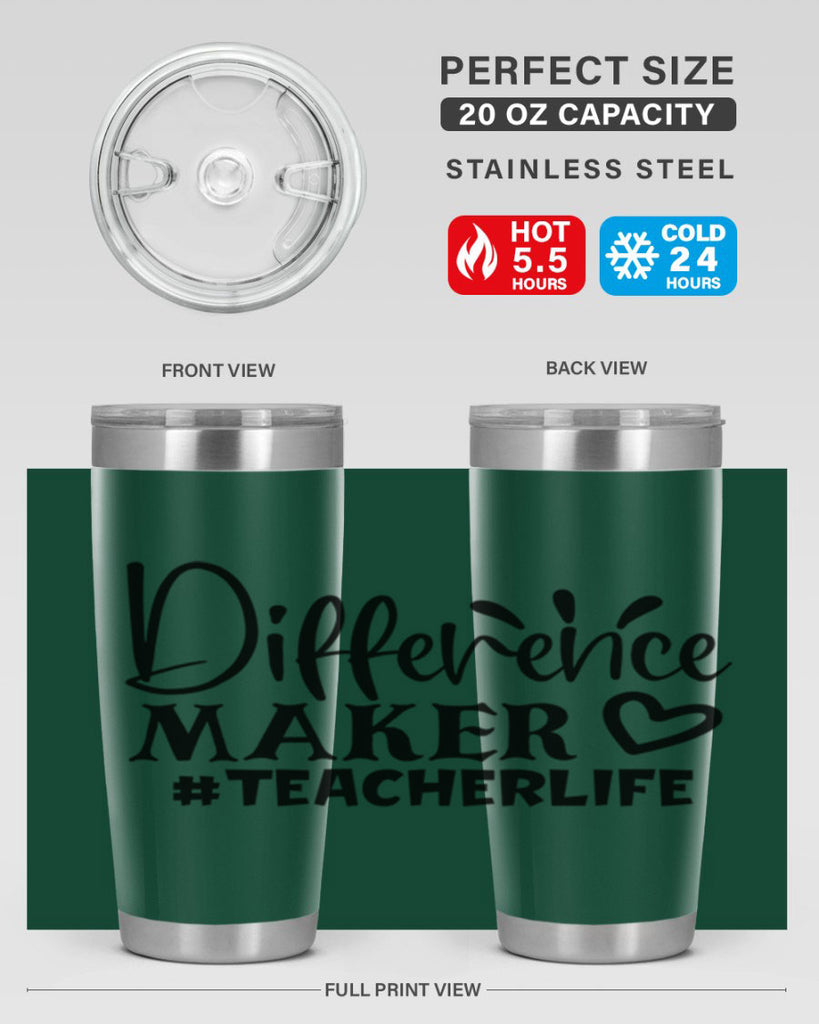 difference maker teacherlife Style 185#- teacher- tumbler
