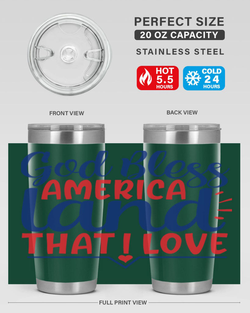 god bless america land that i love Style 54#- Fourt Of July- Tumbler