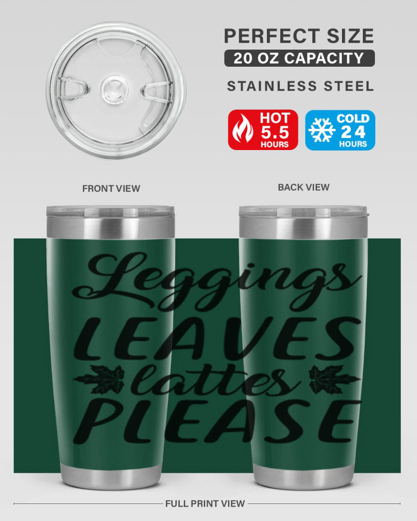 leggings leaves lattes please 397#- fall- Tumbler