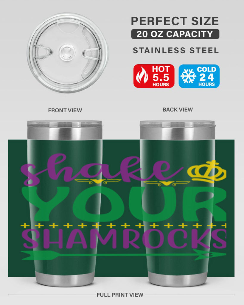 shake your shamrocks 2#- mardi gras- Tumbler
