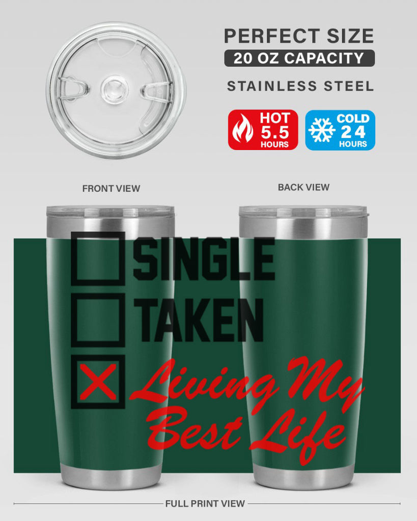 single taken living my best life 34#- black words phrases- Cotton Tank