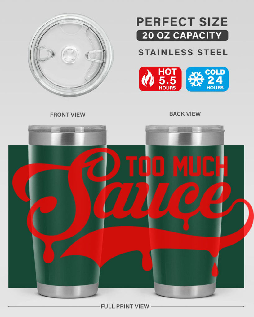 too much sauce 18#- black words phrases- Cotton Tank