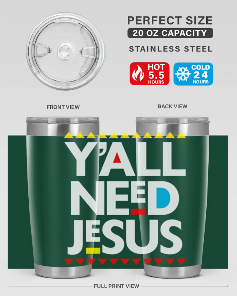 yall need jesus 4#- black words phrases- Cotton Tank