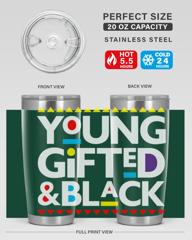 young gifted and black 2#- black words phrases- Cotton Tank