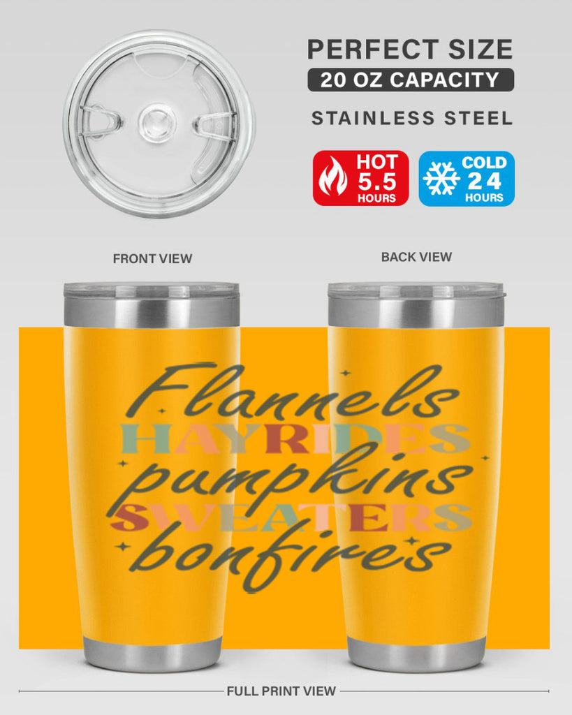 Flannels Hayrides Pumpkins Sweaters Bonfires 184#- fall- Tumbler