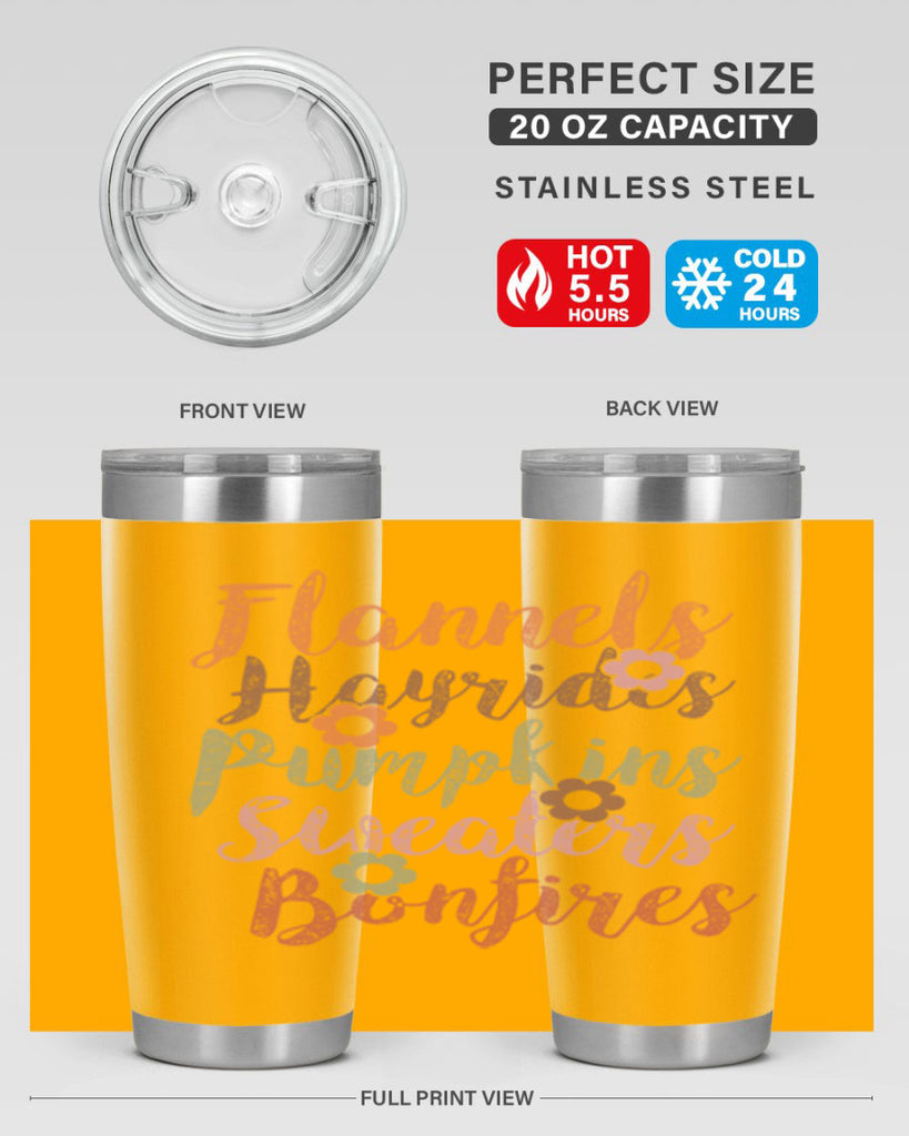 Flannels Hayrides Pumpkins Sweaters Bonfires 185#- fall- Tumbler