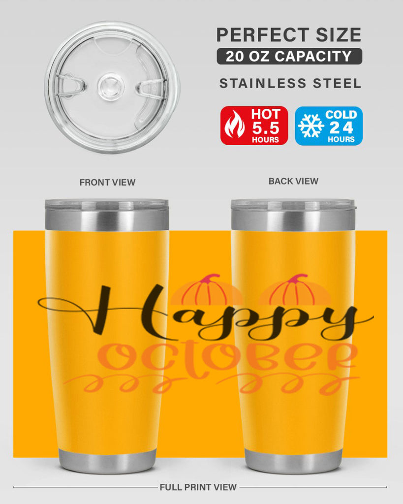 Happy October 238#- fall- Tumbler