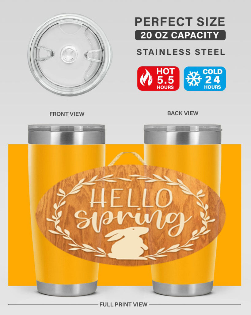 Hello Spring Bunny Wreath Mockup191#- spring- Tumbler