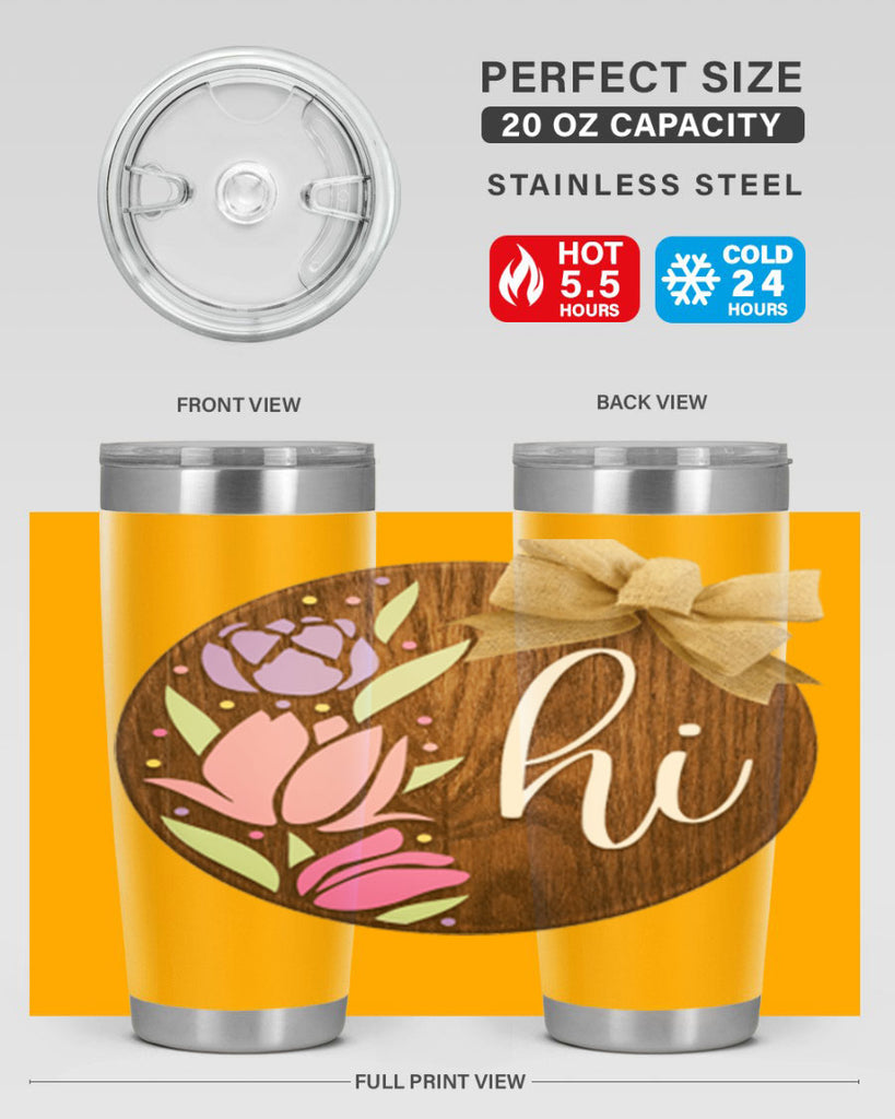 Hi pink flowers Mockup237#- spring- Tumbler